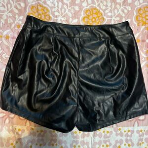 SHEIN Black Leatherette Shorts
